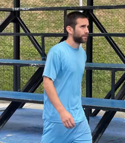 El gendarme Nahuel Gallo en la �nica imagen que se conoce desde su detenci�n.