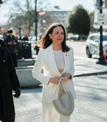 Corina Machado hoy en Washington.