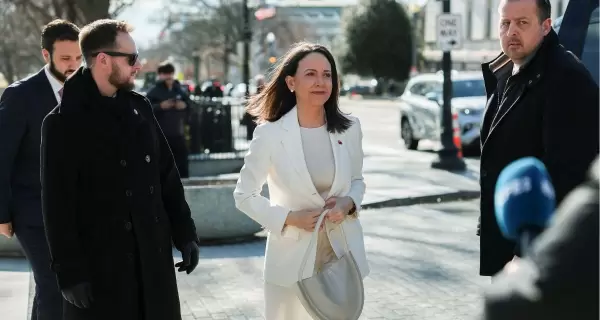 Corina Machado hoy en Washington.
