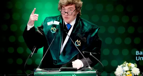 El presidente Javier Milei recibe un doctorado Honoris Causa de la Universidad Bar-Il�n en Israel.