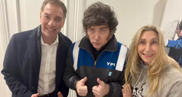 Diego Santilli, Javier Milei y Karina Milei.