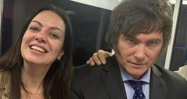 La ministra Sandra Pettovello junto al presidente Javier Milei.